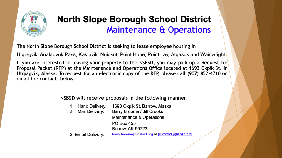 NSBSD Maintenance & Operations Request for Proposal Housing